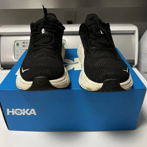 Hoka One One Men’s Size 12 Black/White Running Low Top Sneakers  athletic Shoes - Picture 4 of 11